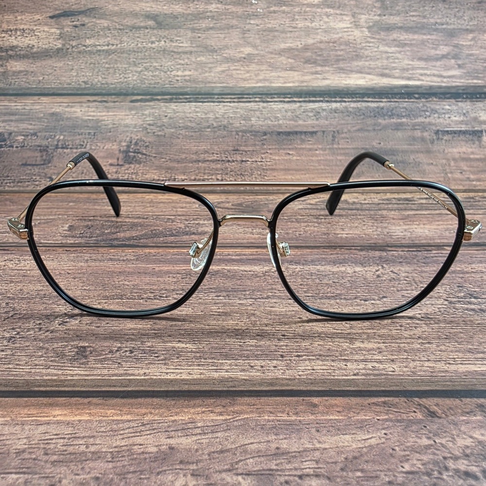 Warby Parker Abe M 2120 Black Gold Aviator Eyeglasses 55-16-145 Unisex